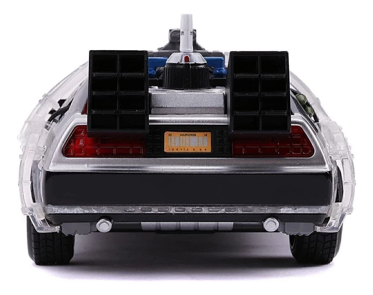 Delorean De Metal A Escala 1:24 - Volver Al Futuro 2 Con Luz Silver