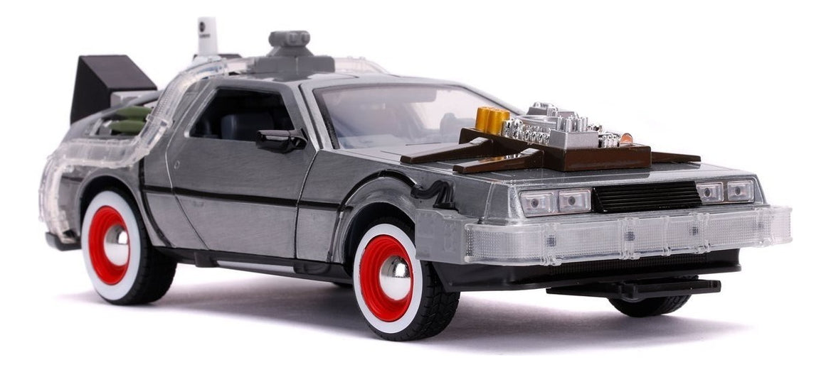 Delorean De Metal A Escala 1:24 - Volver Al Futuro 3 Con Luz Gris