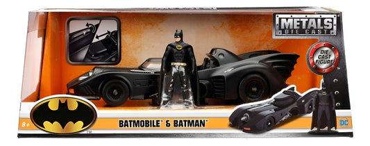 Batimovil De Metal 1:24 Con Figura Batman Tim Burton Jada