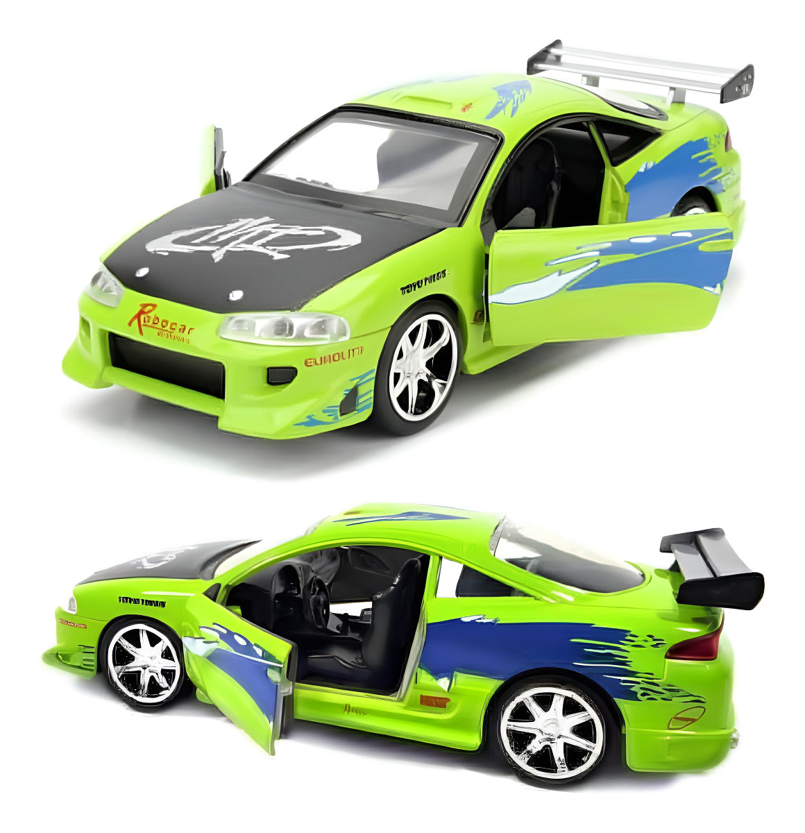 Auto A Escala 1:32 Fast & Furious Brian's Mitsubishi Eclipse Verde