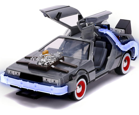 Delorean De Metal A Escala 1:24 - Volver Al Futuro 3 Con Luz Gris