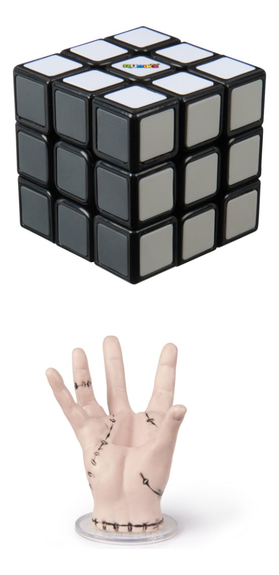 Cubo Rubik's Tonos Grises Edición Merlina - Base De Dedos Gris