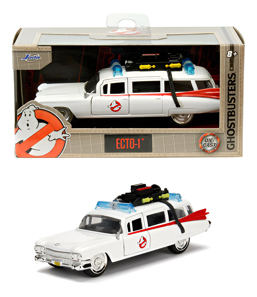 Auto De Metal A Escala 1:32 Cazafantasmas - Ecto-1 Blanco