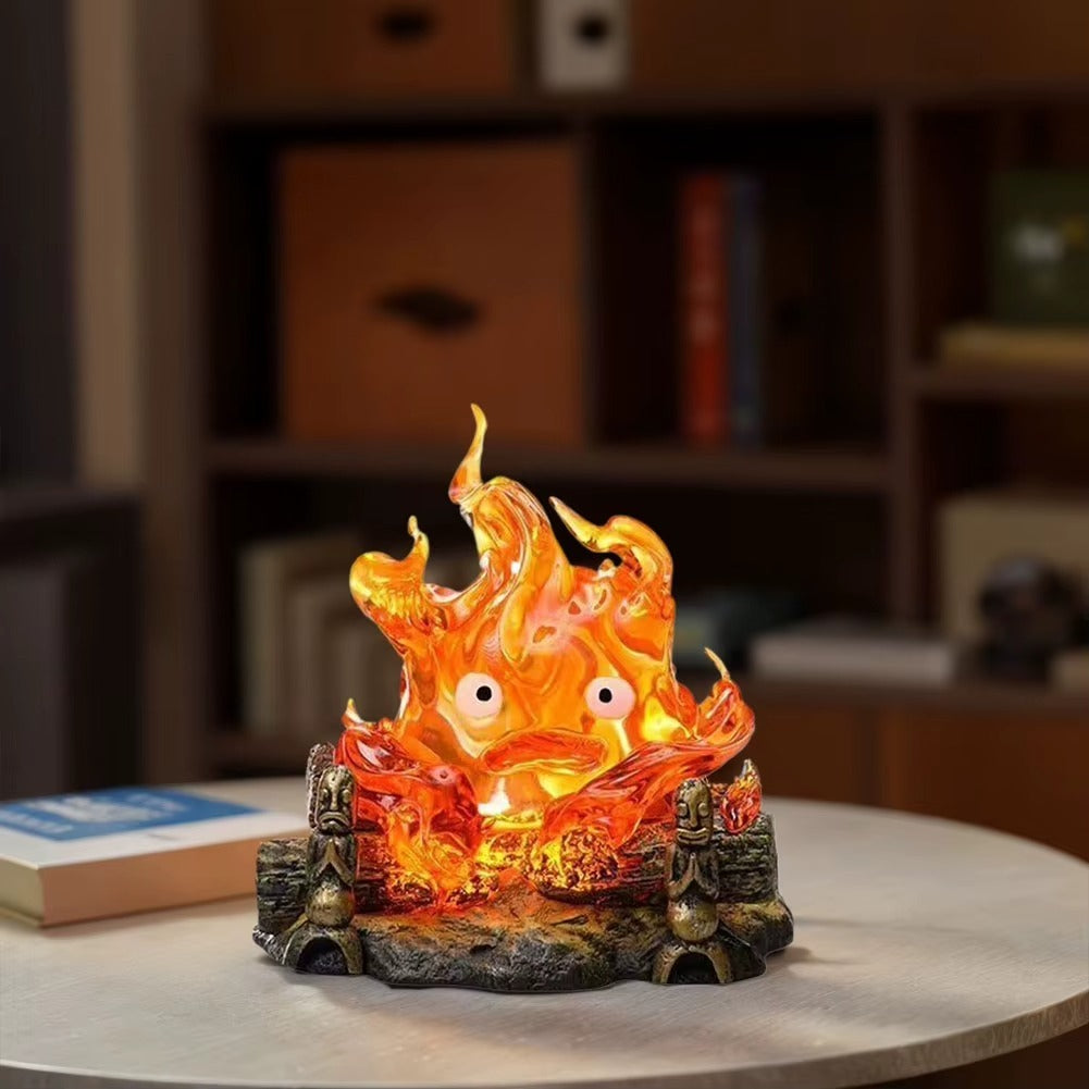 Figura Studio Ghibli Castillo Vagabundo - Calcifer Con Luz