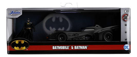 Batimovil De Metal 1:32 Con Figura Batman Tim Burton Jada