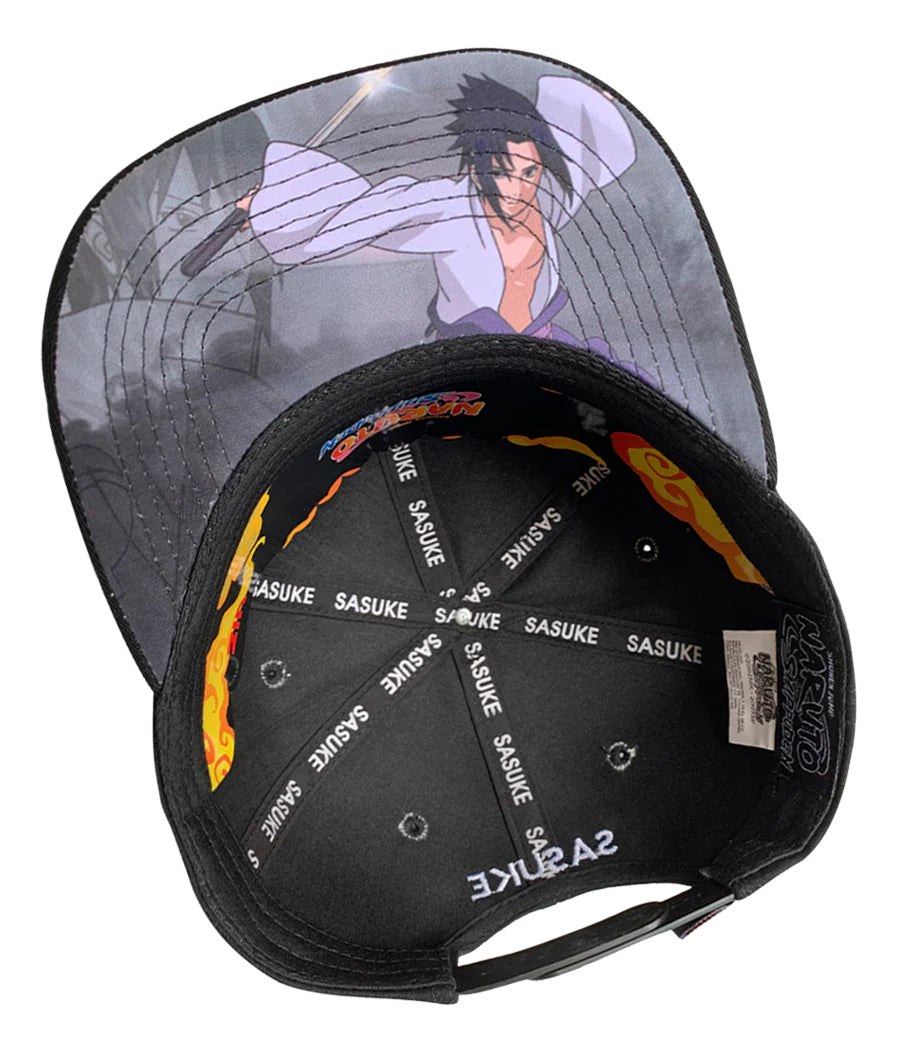 Gorra Kndit Caps Naruto - Sasuke Uchiha Logo Bordado