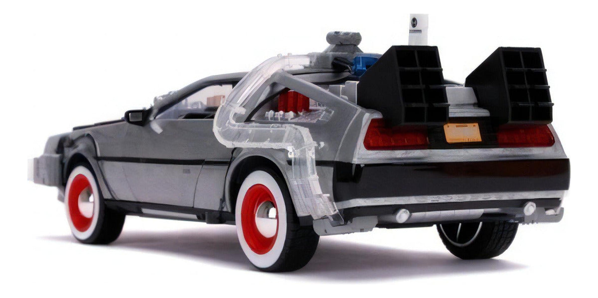 Delorean De Metal A Escala 1:24 - Volver Al Futuro 3 Con Luz Gris