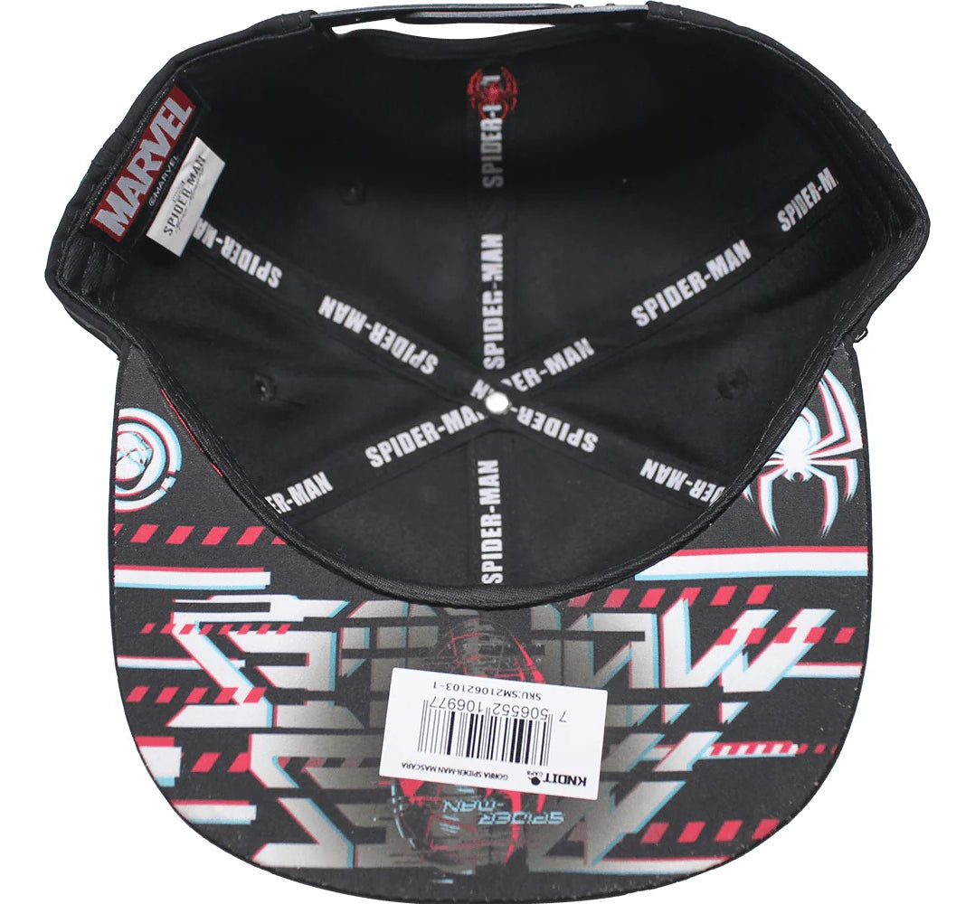Gorra Kndit Caps Marvel Spiderman - Miles M Placa De Metal