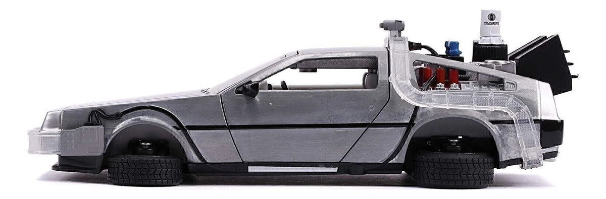 Delorean De Metal A Escala 1:24 - Volver Al Futuro 2 Con Luz Silver