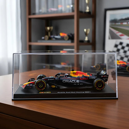 Auto A Escala 1:43 Rb21 C/casco Max Verstappen #1 Exhibidor Azul Oscuro