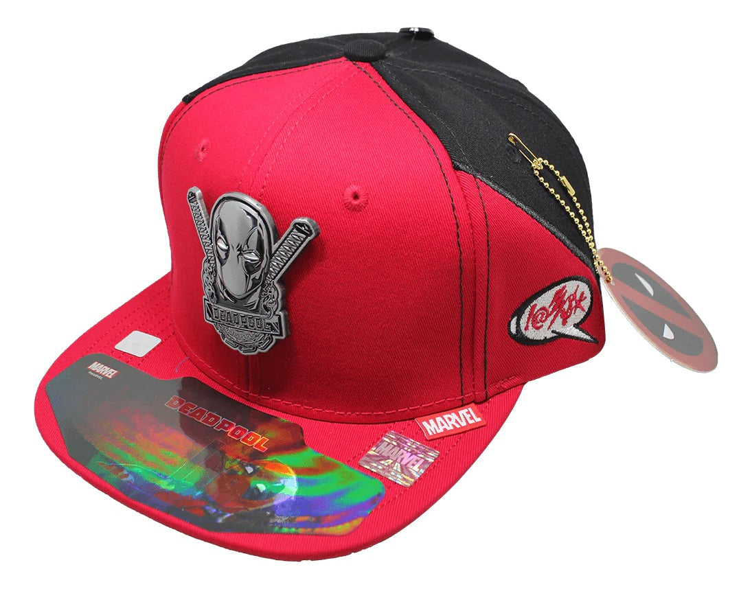 Gorra Kndit Caps Marvel - Deadpool Placa De Metal Máscara