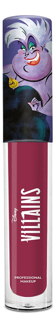 Labial Líquido Mate Rojo Púrpura Úrsula Villanas Disney