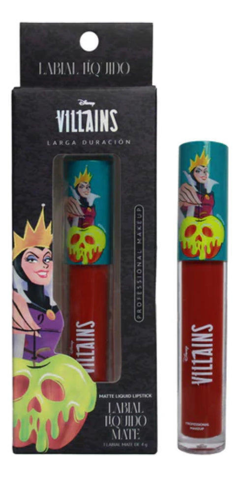 Labial Líquido Mate Rojo Ahumado Evil Queen Villanas Disney