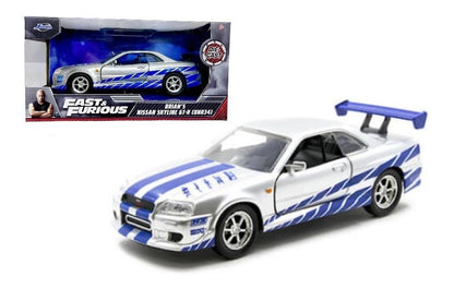 Auto A Escala 1:32 Fast & Furious Brian Nissan Skyline Gt-r Plateado