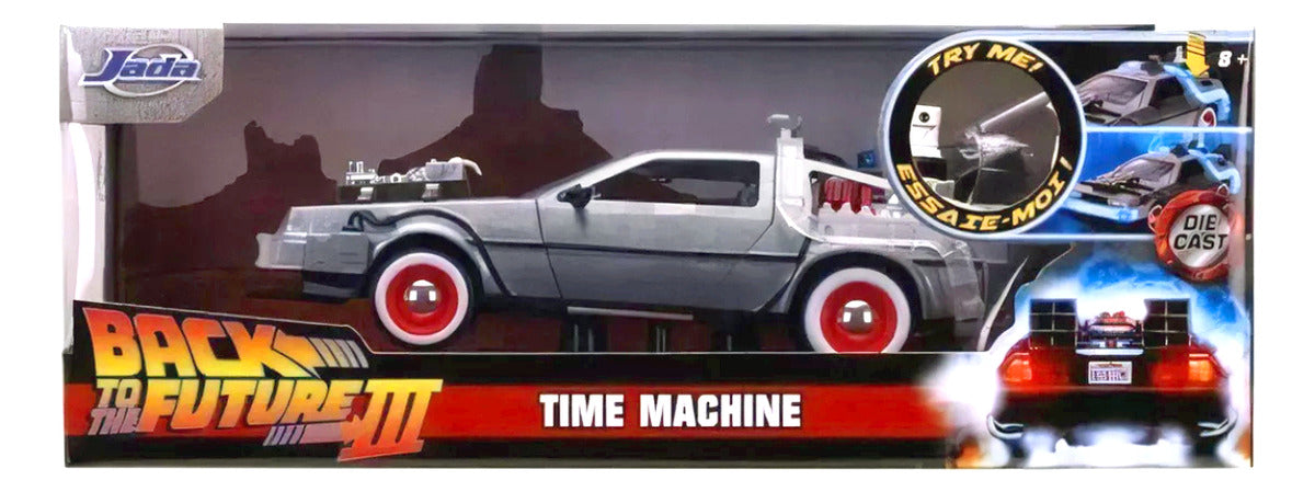 Delorean De Metal A Escala 1:24 - Volver Al Futuro 3 Con Luz Gris