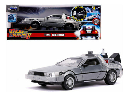 Delorean De Metal A Escala 1:24 - Volver Al Futuro 2 Con Luz Silver