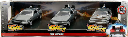 Delorean Metal Escala 1:32 - Volver Al Futuro 1, 2 Y 3 Pack