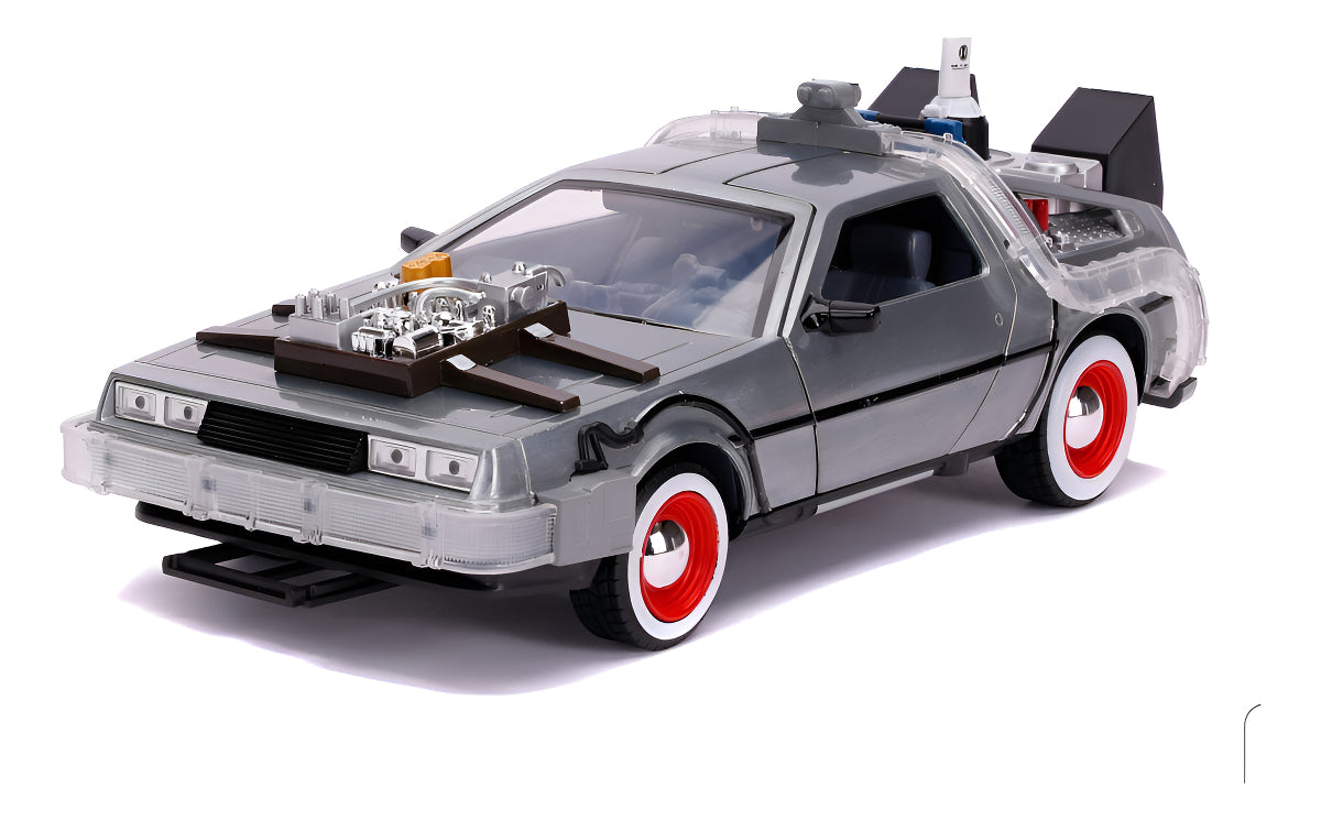 Delorean De Metal A Escala 1:24 - Volver Al Futuro 3 Con Luz Gris