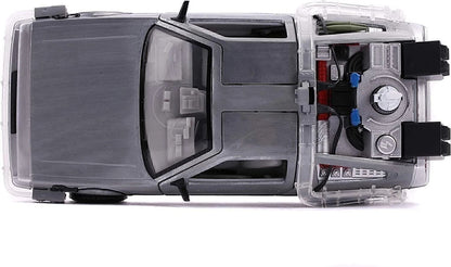 Delorean De Metal A Escala 1:24 - Volver Al Futuro 2 Con Luz Silver