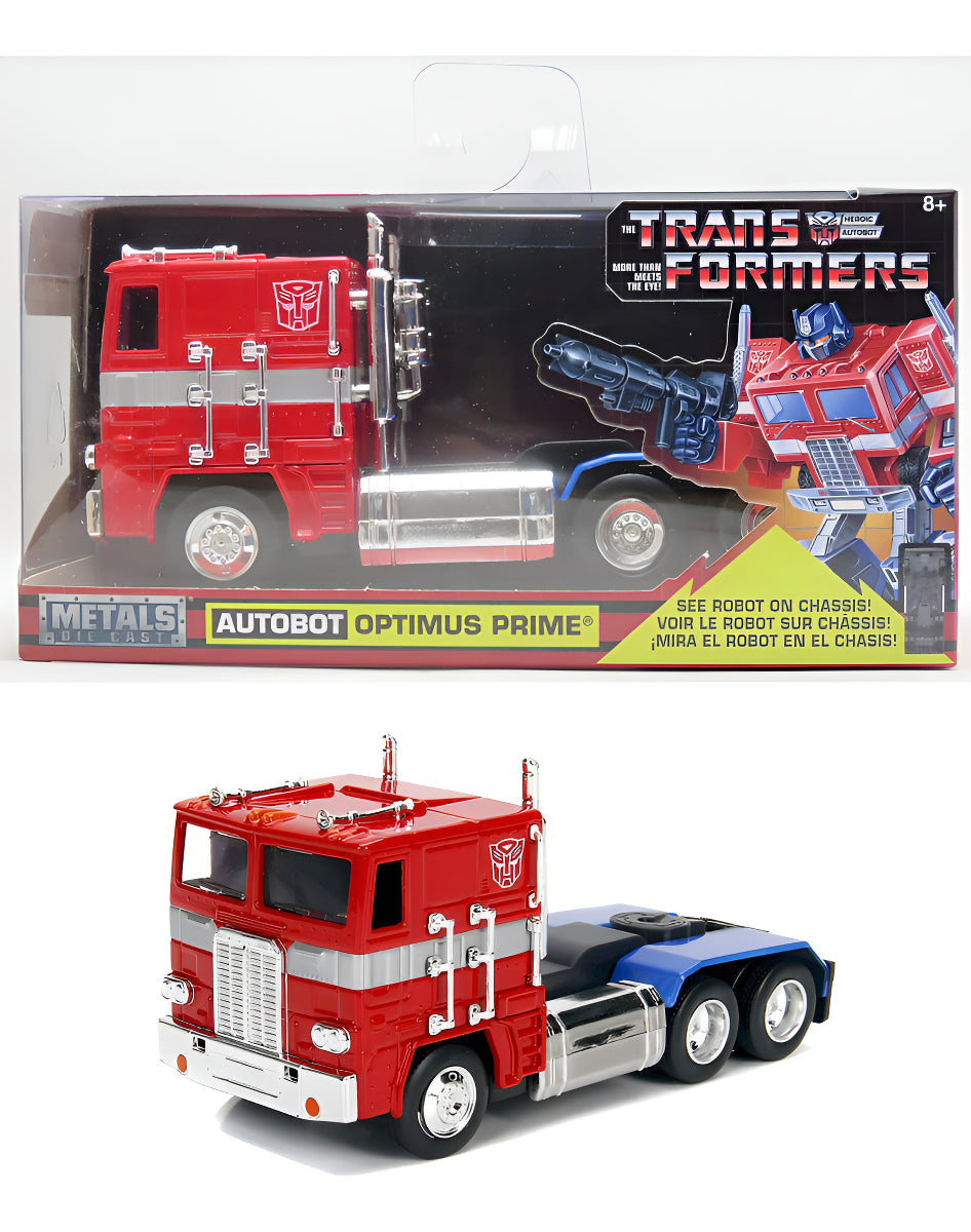 Auto De Metal A Escala 1:32 Jada Transformers Optimus Prime Rojo