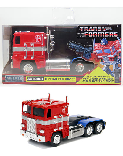 Auto De Metal A Escala 1:32 Jada Transformers Optimus Prime Rojo