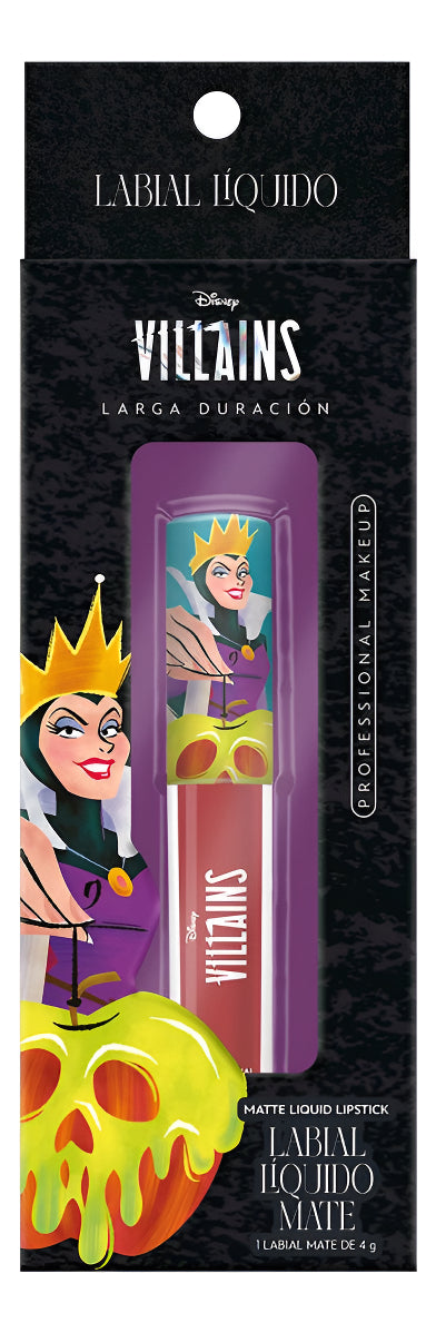 Labial Líquido Mate Rojo Ahumado Evil Queen Villanas Disney