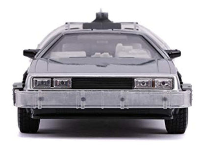 Delorean De Metal A Escala 1:24 - Volver Al Futuro 2 Con Luz Silver