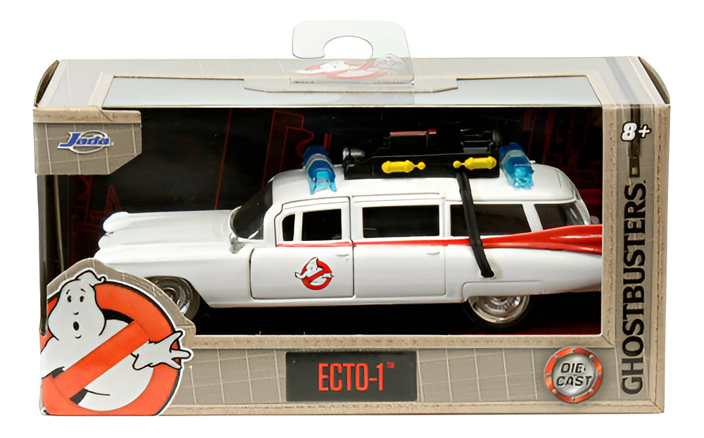 Auto De Metal A Escala 1:32 Cazafantasmas - Ecto-1 Blanco