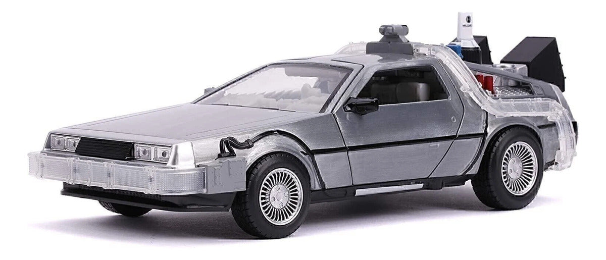 Delorean De Metal A Escala 1:24 - Volver Al Futuro 2 Con Luz Silver