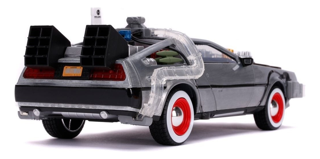 Delorean De Metal A Escala 1:24 - Volver Al Futuro 3 Con Luz Gris