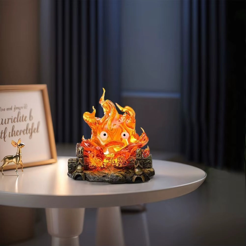 Figura Studio Ghibli Castillo Vagabundo - Calcifer Con Luz