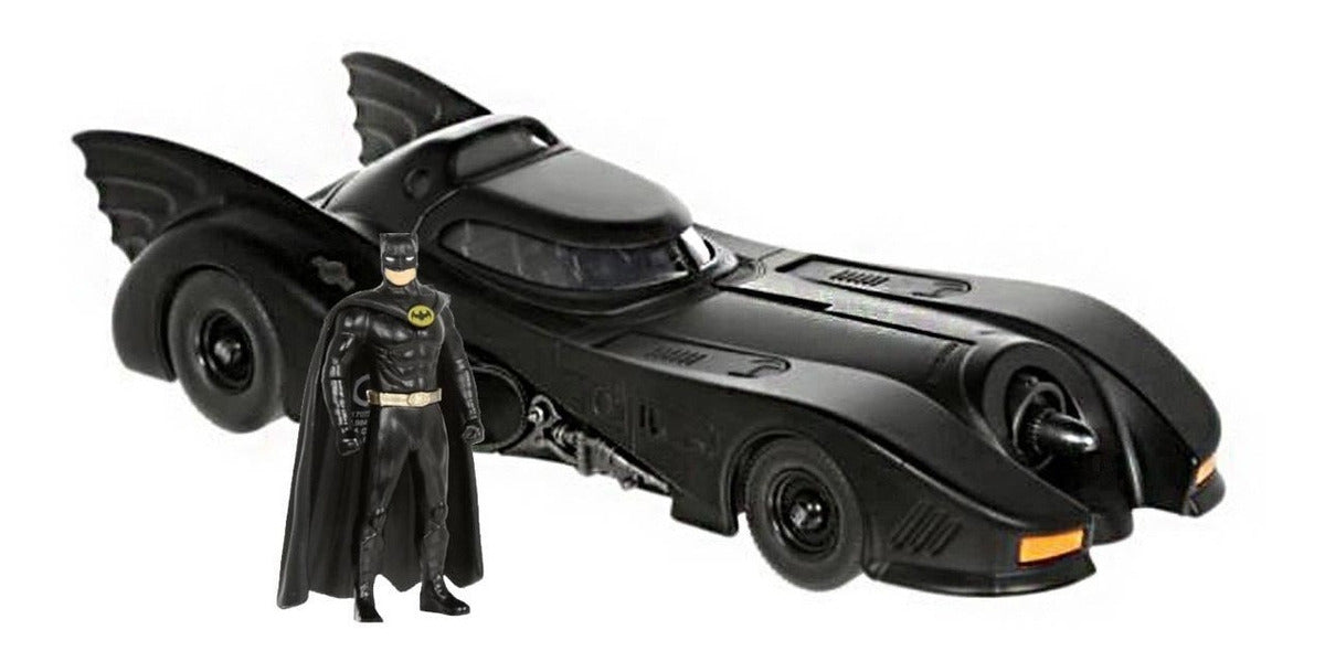 Batimovil De Metal 1:32 Con Figura Batman Tim Burton Jada
