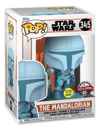 Funko Pop #345 The Mandalorian - Mando Holograma Glow - Koh Darshan