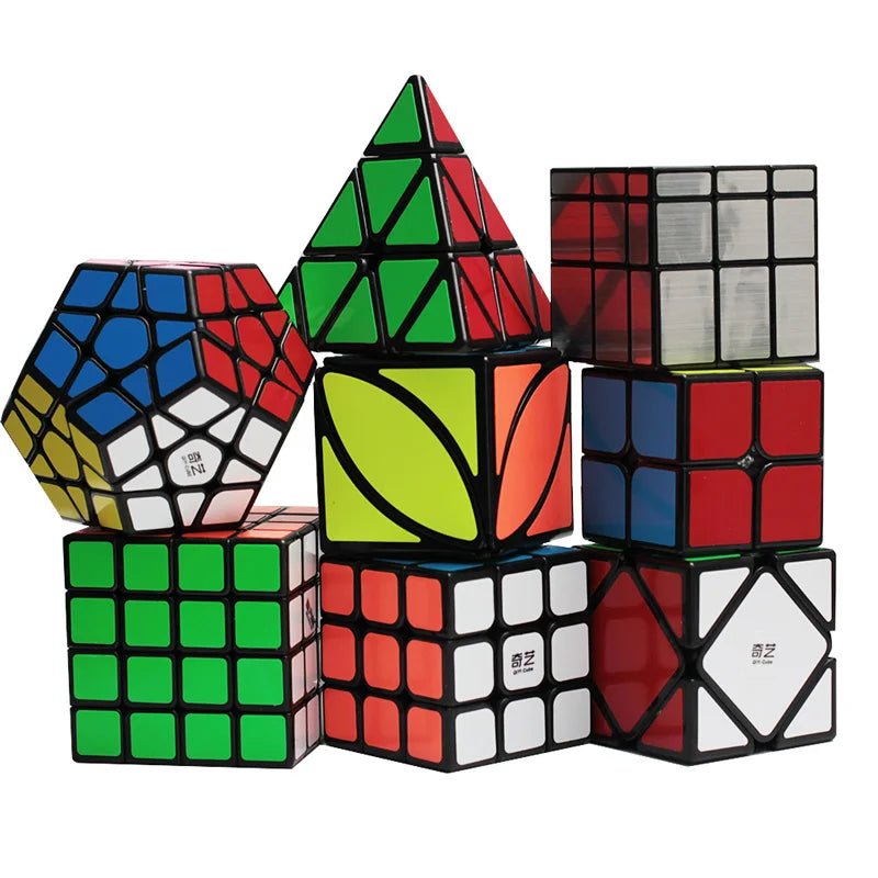 Paquete de Cubos QiYi Speedcube 8 piezas - 2x2, 3x3, 4x4, Mirror, Skewb, Pyraminx, Megaminx - Koh Darshan